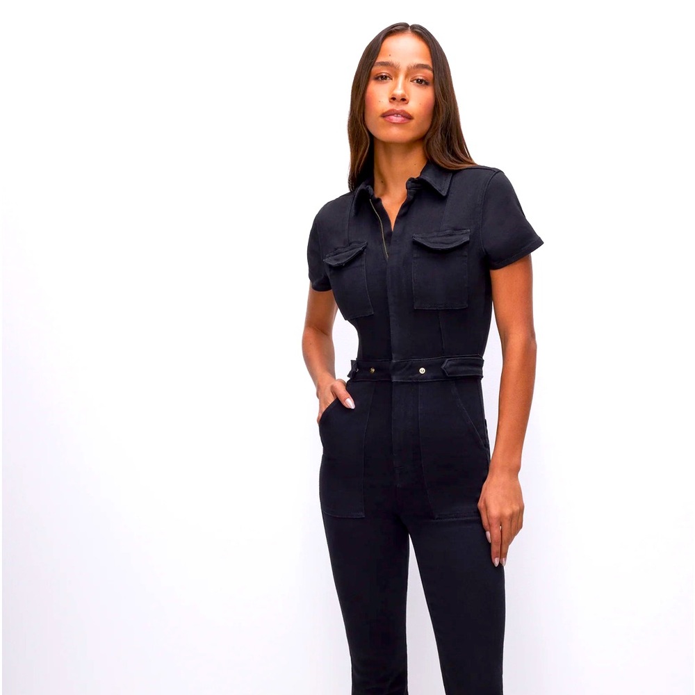 GOOD AMERICAN Fit For Success BLACK JUMPSUIT Size 1